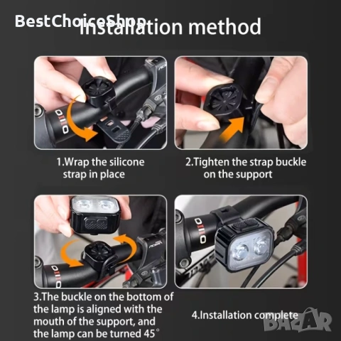 USB презареждащи се велосипедни светлини Предни и задни Супер ярки LED – Водоустойчиви , снимка 6 - Аксесоари за велосипеди - 53133807