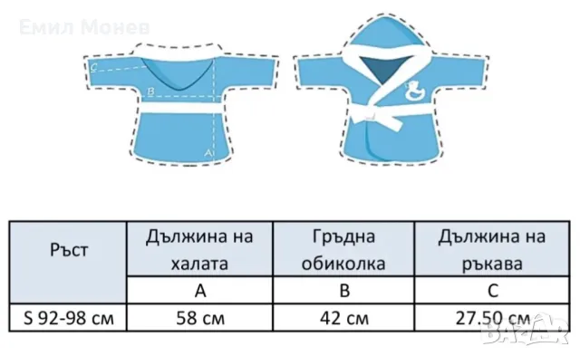 НОВ бебешки халат 92-98 размер, снимка 9 - Хавлии и халати - 48376043
