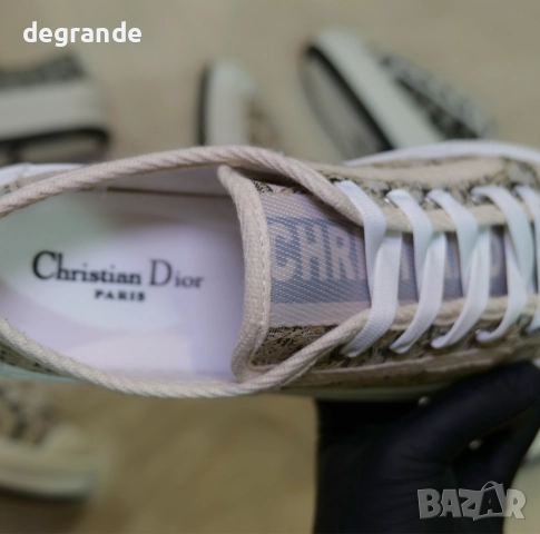 Дамски маратонки Dior Oblique Бежаво, снимка 5 - Маратонки - 51660888