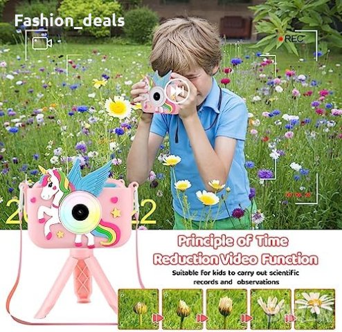 Нов детски фотоапарат Компактна видеокамера за деца начинаещи видео с трипод, снимка 8 - Камери - 41916725