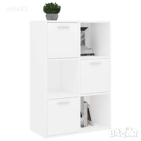 vidaXL Шкаф за съхранение, бял, 60x29,5x90 см, инженерно дърво, снимка 4 - Шкафове - 56147707