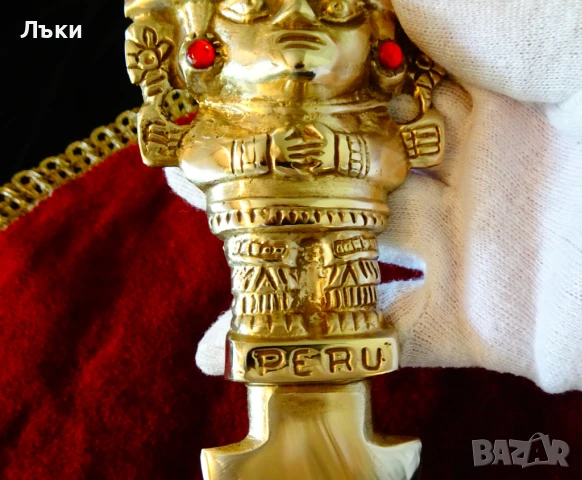 El Tumi перуански божествен бронзов кинжал,нож. , снимка 3 - Антикварни и старинни предмети - 50647004