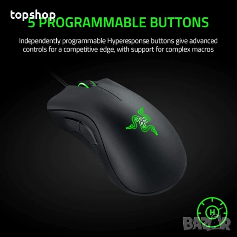 Razer DeathAdder Essential – Легендарната Геймърска Мишка (6400 DPI, Чисто Нова) ​, снимка 3 - Клавиатури и мишки - 53840007