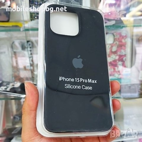 калъф за iPhone 15 Pro Max силиконов черен