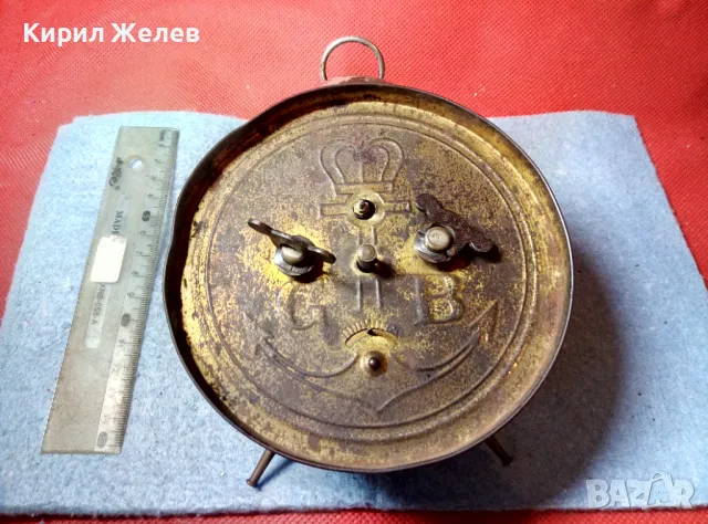 GUSTAV BECKER ГАРАНТИРАНЪ отъ МГЪРДИЧЪ ТАНИЕЛЯНЪ Часовникаръ - Бургасъ РАБОТЕЩ Старинен БУДИЛНИК, снимка 4 - Антикварни и старинни предмети - 47709094