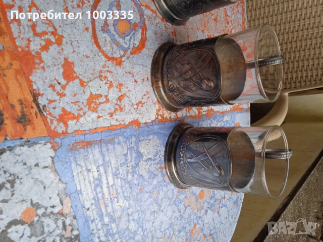 Редки посребрени подстакани Спутник , снимка 7 - Антикварни и старинни предмети - 52891704