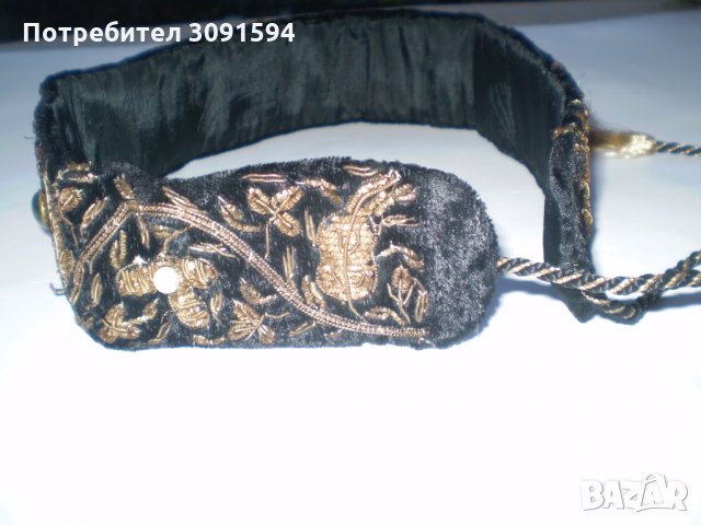    Черен дамски колан  бродерия сърмен конец, снимка 8 - Антикварни и старинни предмети - 34730631