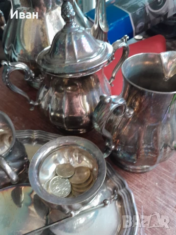 Ретро сервиз канички и др посребрен, снимка 2 - Антикварни и старинни предмети - 50980439