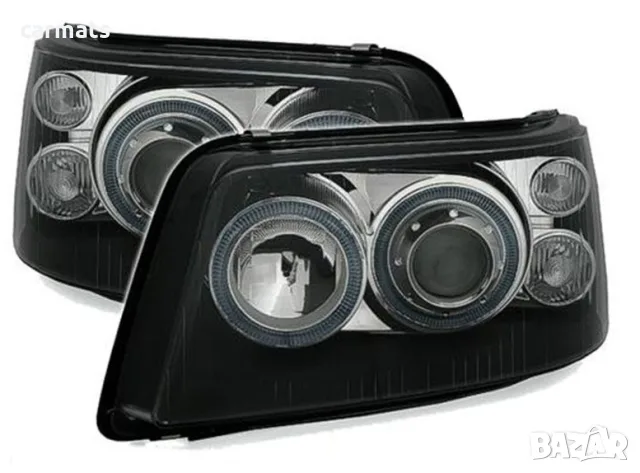 Кристални фарове ANGEL EYES за VW Transporter T5 (2003-2009) - черни