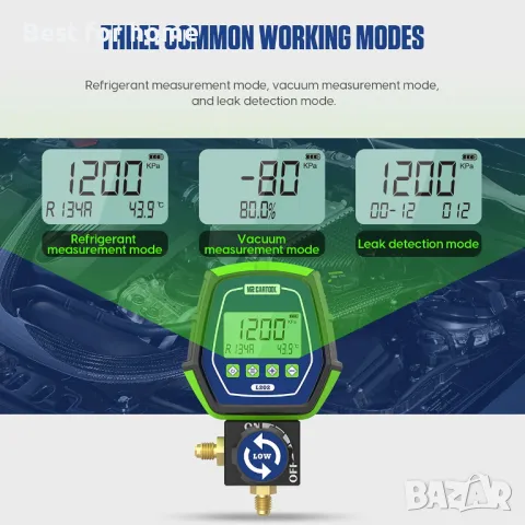 Дигитален манометър за климатик Mrcartool L202, снимка 3 - Други инструменти - 49649024