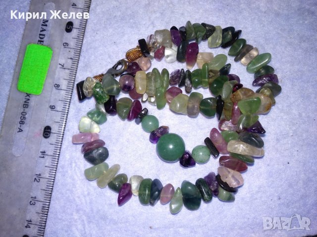РАЗКОШНО СКЪПОЦЕННО РЕТРО АРТ КОЛИЕ от НАТУРАЛНИ КАМЪНИ НЕФРИТ АМЕТИСТ КВАРЦ ПЛАНИНСКИ КРИСТАЛ 26388, снимка 3 - Колиета, медальони, синджири - 41389428