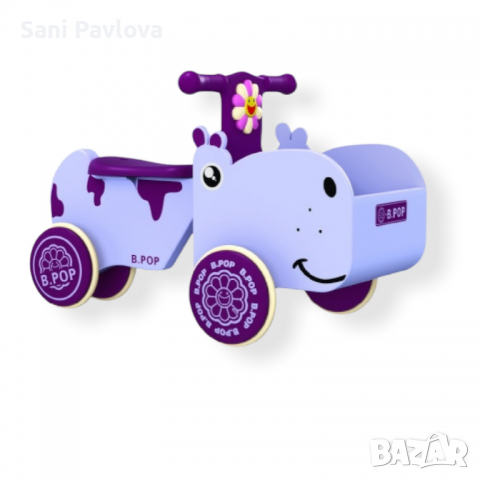 Детска количка за яздене "Хипопотам" със звук и светлина, снимка 1 - Детски велосипеди, триколки и коли - 36086622