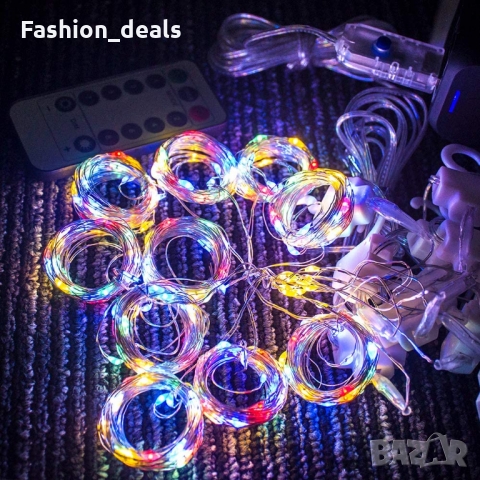 Нови 300 LED феерични светлини Завеса Декорация Медна тел 3 метра Лампички, снимка 7 - Други - 36112419