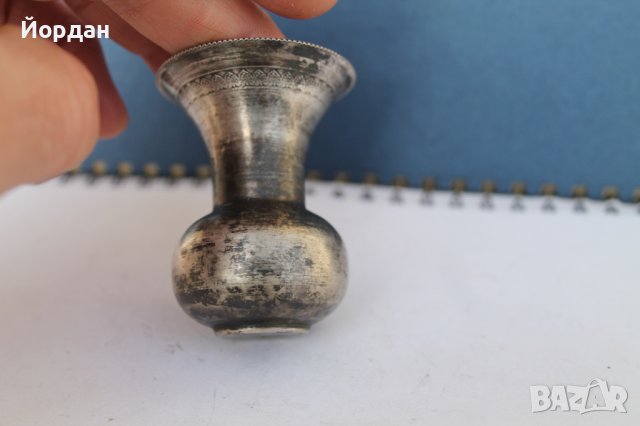 Стара сребърна ваза 19-ти век с позлата, снимка 4 - Антикварни и старинни предмети - 38990448