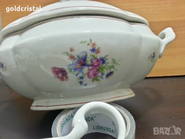 стар български порцелан супник и сосиера , снимка 4 - Антикварни и старинни предмети - 49029711