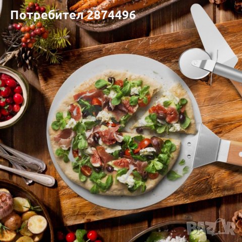 3016 Кръгла шпатула за пица с дървена дръжка, снимка 9 - Други - 35763992