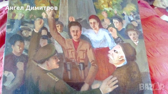 Стара маслена картина платно подписана, снимка 6 - Картини - 41406246