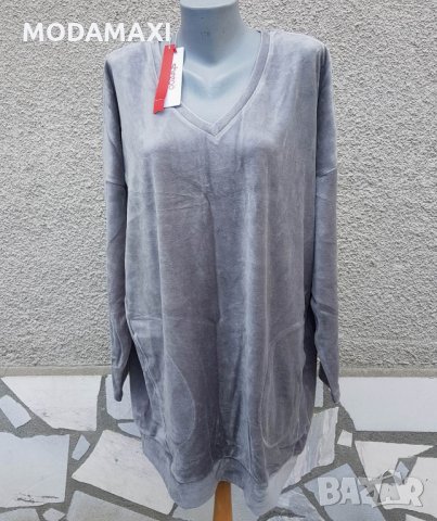 3XL Нова  блуза Sheego в сиво, снимка 1 - Блузи с дълъг ръкав и пуловери - 35746837