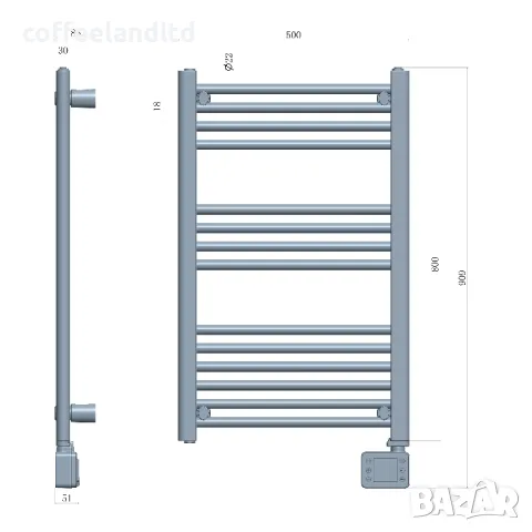 Електрически LED радиатор за баня Adler 7824, снимка 3 - Отоплителни печки - 47258978