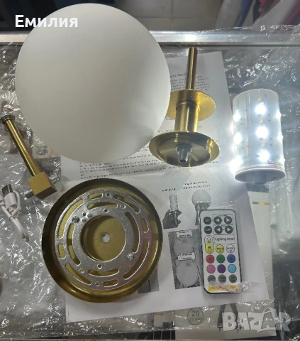 Комплект 2 броя лампи с дистанционно, снимка 7 - Лампи за стена - 51219843