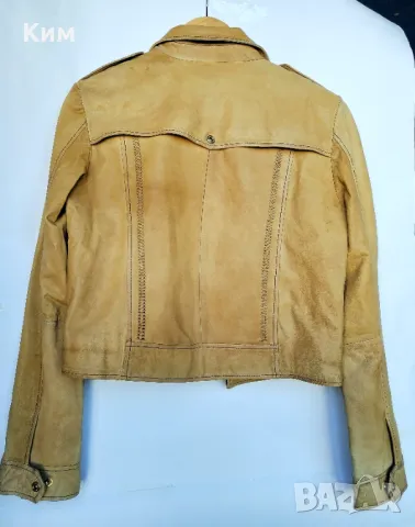 7 for All Mankind кожено яке цвят камила М, снимка 5 - Якета - 47560241