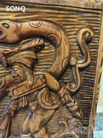 Страхотно Старо Пано Дърворезба-Ацтеките И Маите, снимка 4 - Пана - 52120938