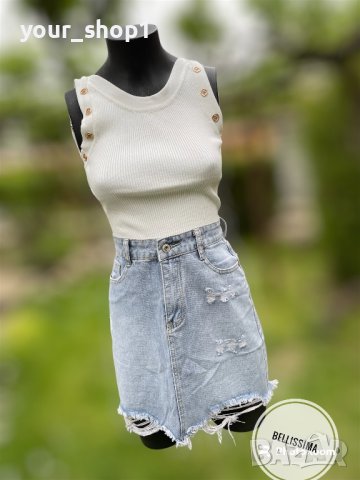 Дънкова пола потник рипс, снимка 1