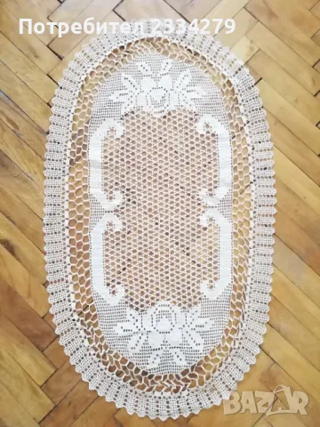 Кокривки за маси,  плетени ръчно и кадифена, 135х135см., снимка 10 - Антикварни и старинни предмети - 47770530
