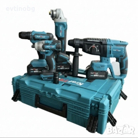 Комплект 4 в 1 - акумулаторен перфоратор, винтоверт, гайковерт и ъглошлайф 36V, снимка 7 - Други стоки за дома - 53786705