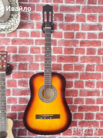 НОВА Акустична китара 96 см размер 7/8– Пълен комплект за начина