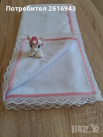 Луксозна бебешка бархетна двупластова пелена с дантела , снимка 5 - Комплекти за бебе - 48846154