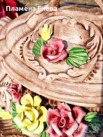 Италиански комплект от Bassano Italy терин, плато и черпак , снимка 8 - Антикварни и старинни предмети - 53744885