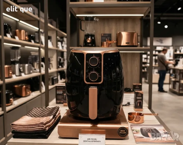Фритюрник с горещ въздух 3,7 L - Мощен с регулируема температура 80–200°C и таймер