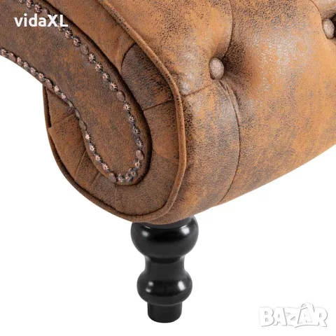 vidaXL Кушетка, кафява, изкуствен велур, снимка 6 - Кушетки - 56146426