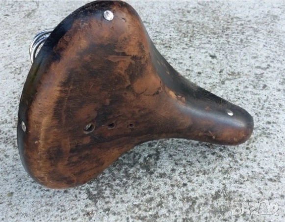 Ретро кожена седалка за колело, велосипед