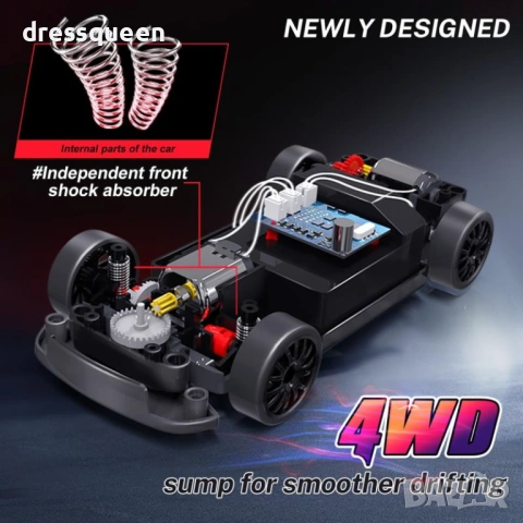 4653 RC Количка за Дрифт 1:24, 4x4 за Каскади, 2.4GHz Дистанционно управление + Акумулаторна батерия, снимка 8 - Коли, камиони, мотори, писти - 53654971