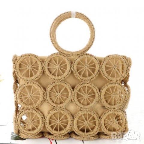 Плетена чанта Lemons Brown, снимка 3 - Чанти - 41477324