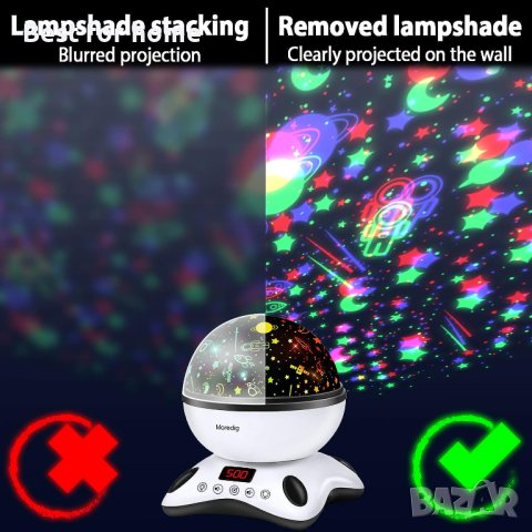 Детска прожекционна лампа с бели звуци Moredig и две плаки, снимка 3 - Мебели за детската стая - 41926370