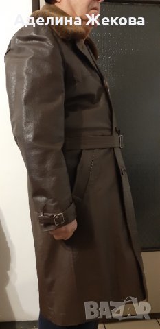 Продавам мъжко манто от ЕСТЕСТВЕНА телешка кожа, размер 52-54, снимка 2 - Палта - 38972354