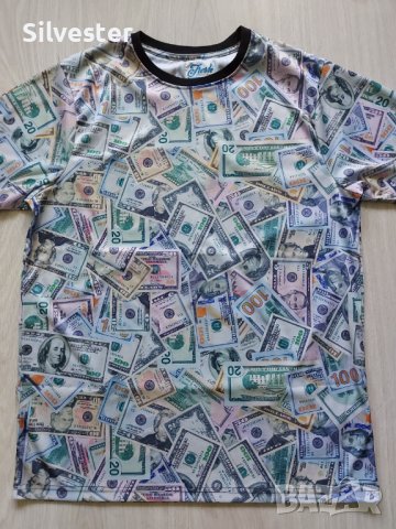 Мъжка ЯКА Тениска ПРИНТ, $ - ДОЛАРИ, размер М, снимка 3 - Тениски - 41957606