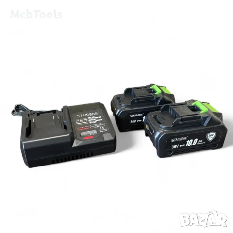 Комплект 4 в 1 акумулаторен перфоратор, ъглошлайф 125 мм, гайковерт – винтоверт 36V 10Ah в куфар Sta, снимка 11 - Други инструменти - 50747893