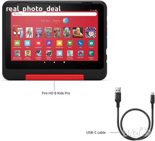 Детски таблет Amazon Fire HD 8 Kids Pro + писалка - чисто нов, гаранция 2г., снимка 2 - Таблети - 52550398