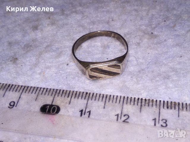 СТИЛЕН СРЕБЪРЕН РЕТРО АРТ ДЕКО ПРЪСТЕН ВИСОКА ПРОБА ОКСИДИРАНО СРЕБРО МАЙСТОРСКА РЪЧНА РАБОТА 38518, снимка 11 - Антикварни и старинни предмети - 41451045