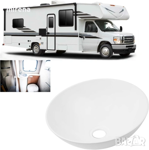 Голяма модерна акрилна мивка за баня за каравани, кемпери, яхти, бани, снимка 2 - Мивки - 53144658