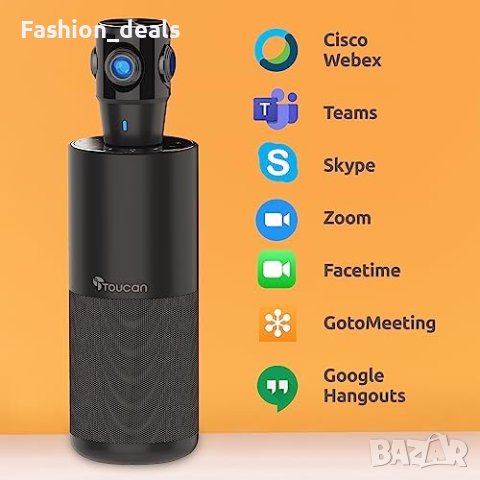 Нов TOUCAN 1080p Видеоконферентен Уред 360° Камера и Микрофон, снимка 2 - Друга електроника - 42739673