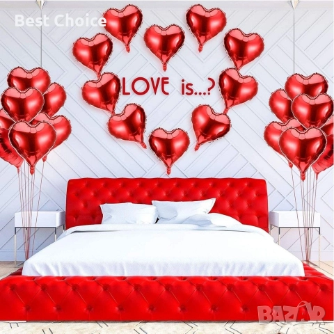 Големи фолиеви балони сърца 54см, снимка 3 - Декорация за дома - 52942041