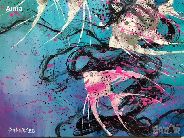 Авторска абстрактна картина, снимка 2 - Картини - 53752060