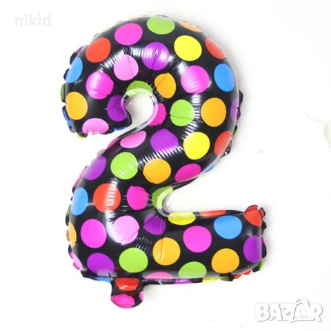 0 - 9 БАЛОН на точки 102 см грамадна цифра число фолио фолиев Балони рожден ден, снимка 2 - Други - 41447247