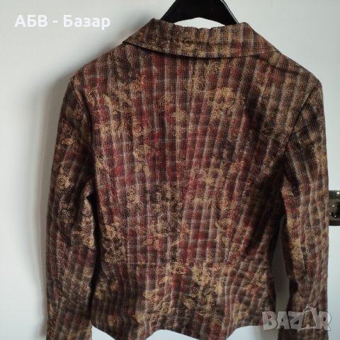 Сако късо, кафяво, размер М - 40, снимка 2 - Сака - 42564123