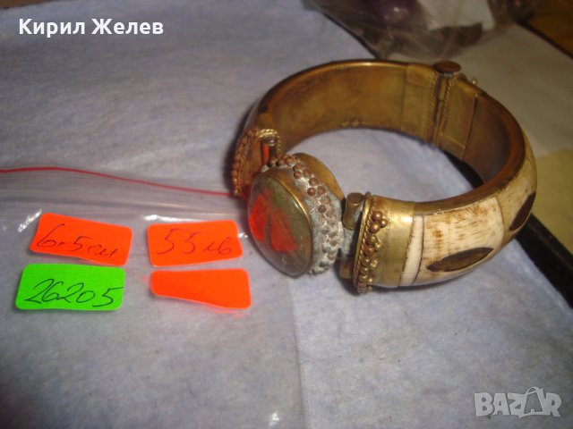 СТАРА НЕФРИТЕНА ТИБЕТСКА ЕТНОГРАФСКА БРОНЗОВА ГРИВНА с ОБКОВ от РОГ МАЙСТОРСКА РЪЧНА ИЗРАБОТКА 26205, снимка 5 - Антикварни и старинни предмети - 35996878